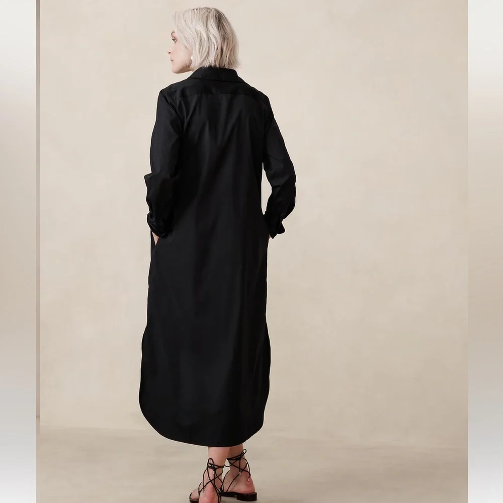 NWT BANANA REPUBLIC POPLIN MAXI SHIRTDRESS - Picture 5 of 7